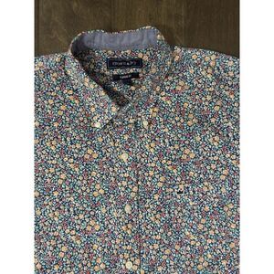 Crown &‎ Ivy Mens Shirt Size XL Floral Short Sleeve Dress Button Down Stretch